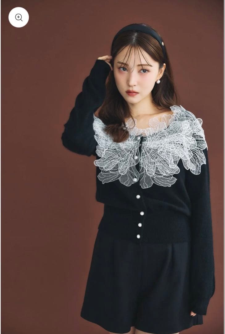 【新品未開封】polaura ポローラ レースフリルカーディガン poláura