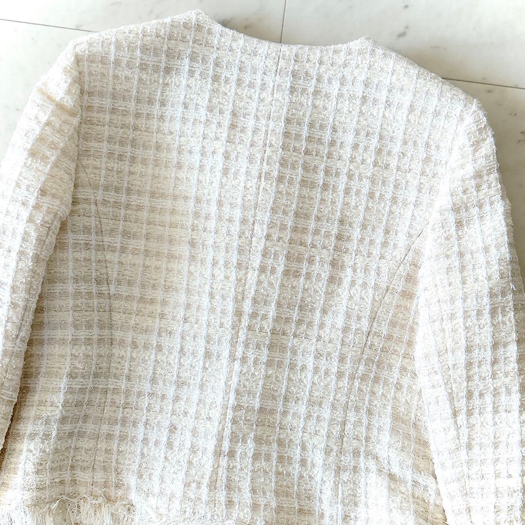 美品 ダーマコレクション 13R コットン ウール ツイードジャケット 金ボタン