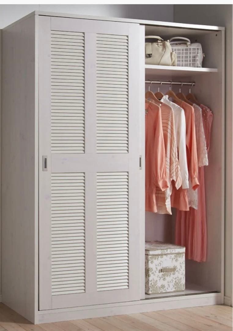 引き戸ルーバーワードローブ 幅150cm dinos クローゼット　洋服棚