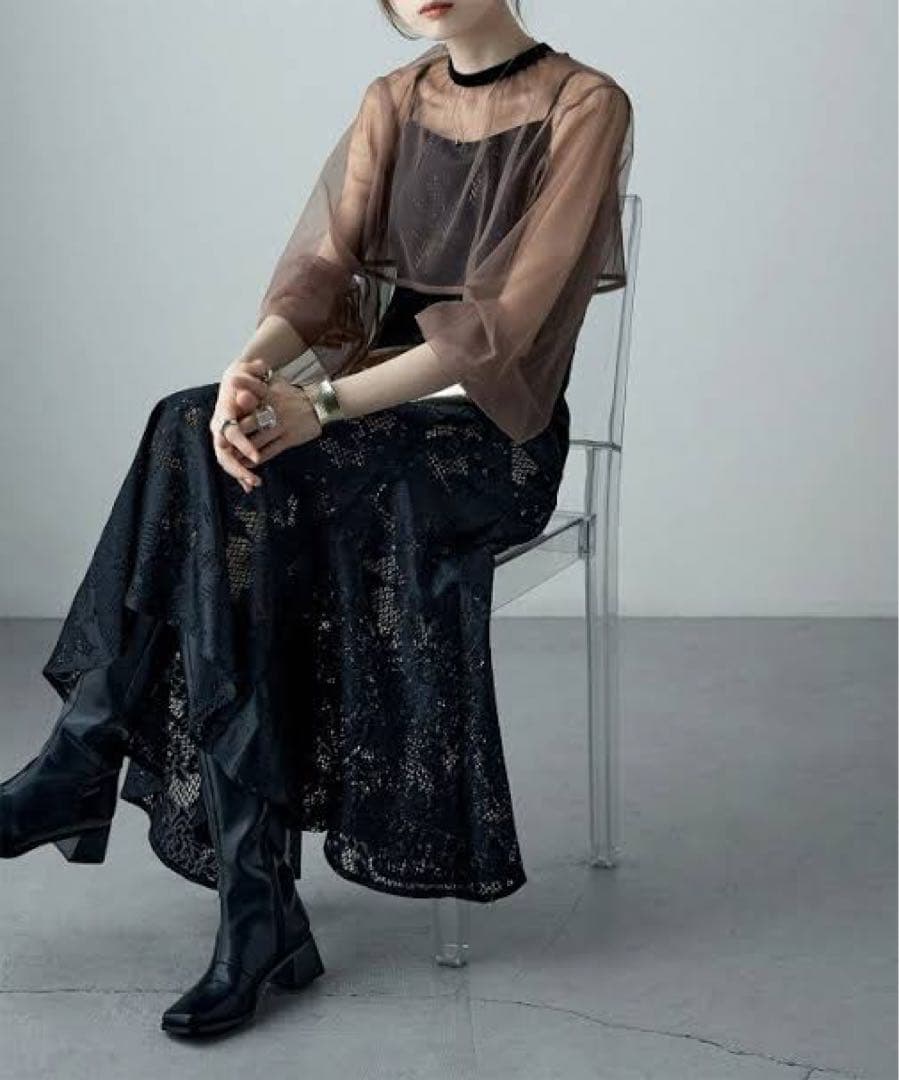 【etoll.】3wayシフォンボレロ&レースキャミドレス 結婚式 ワンピース