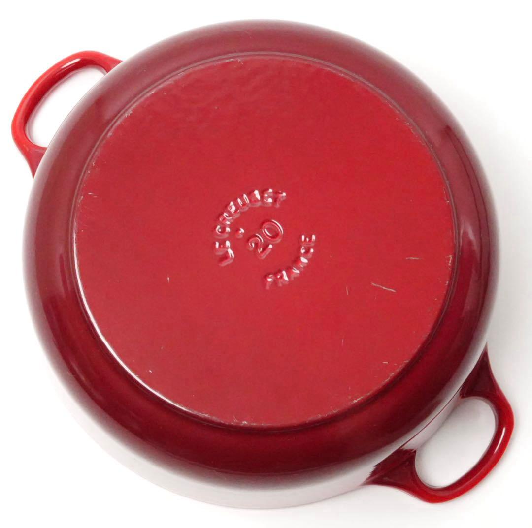 【美品】LE CREUSET　ココット ロンド チェリーレッド　20cm