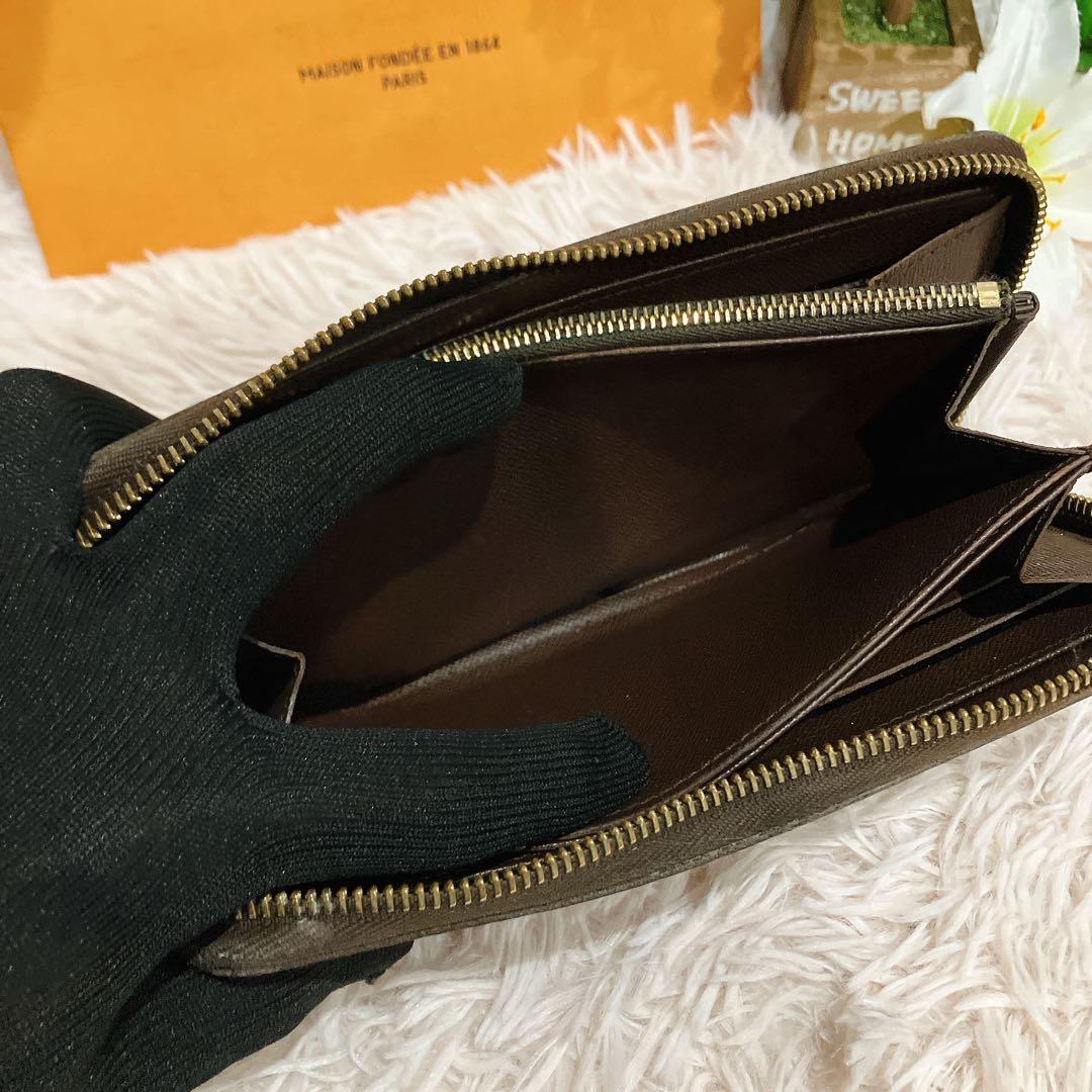 ！美品！ ルイヴィトン ジッピーウォレット ダミエ 長財布 エベヌ ラウンド