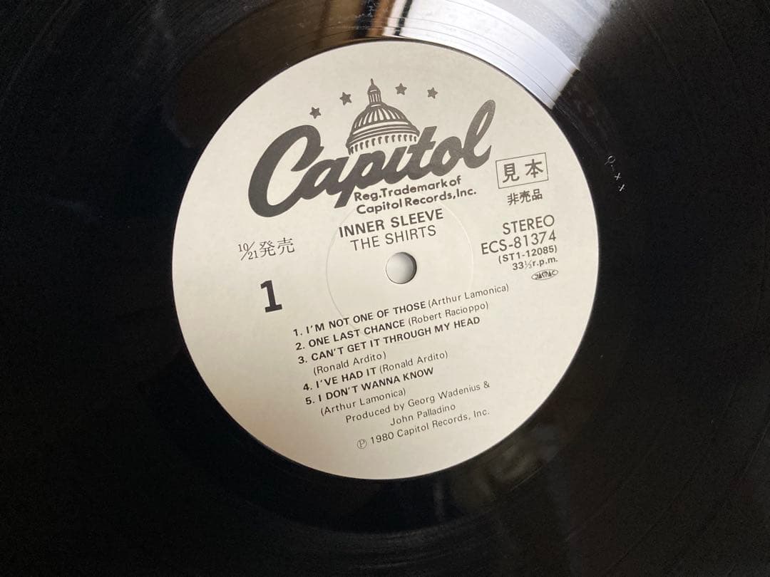 美盤：PROMO帯付国内見本盤LP：THE SHIRTS（シャーツ）フライヤー付