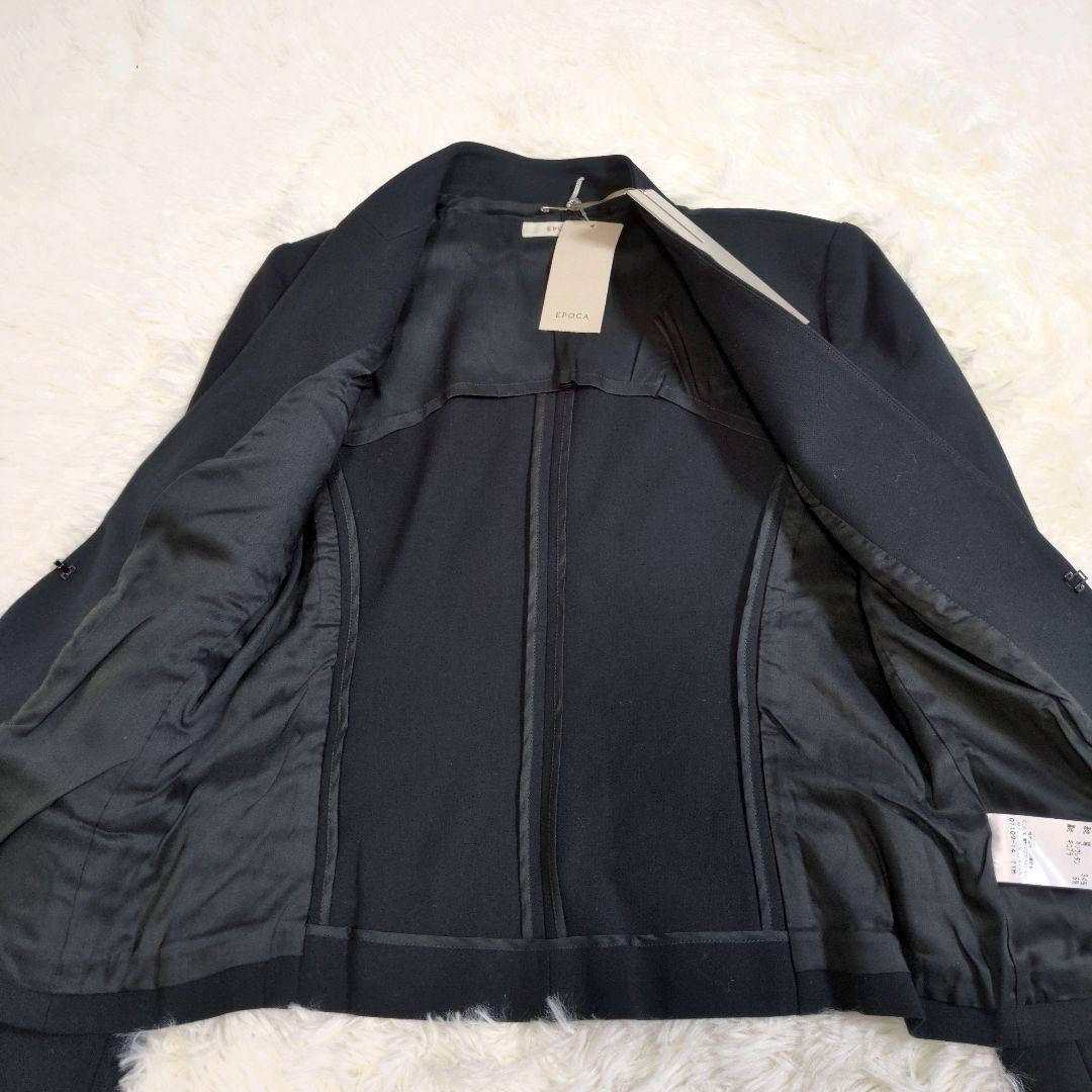 新品　エポカ　ノーカラー　ジャケット　Vネック　ネイビー　大きいサイズ