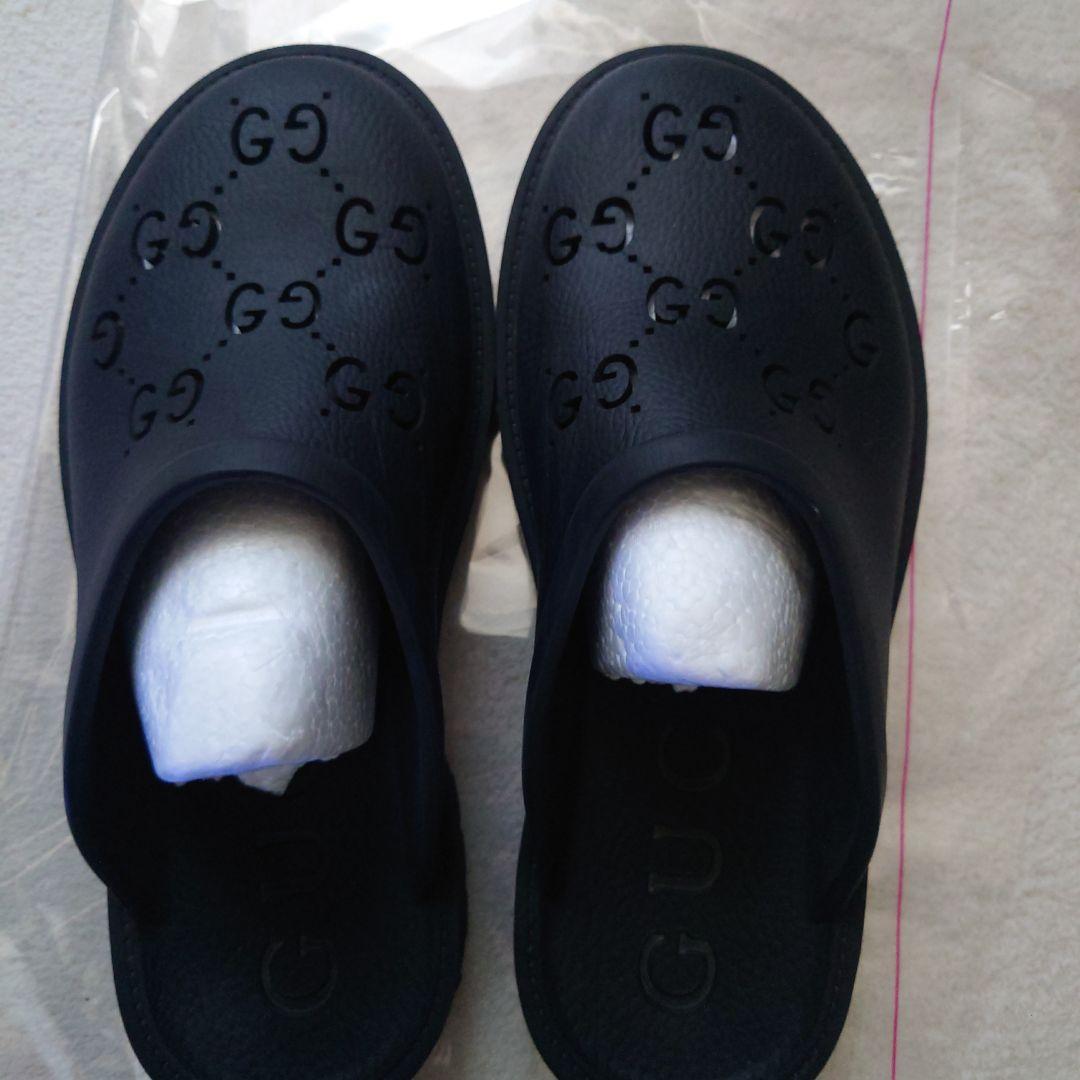 美品☆GUCCIラバーサンダル27.0相当BLACK軽量幅広