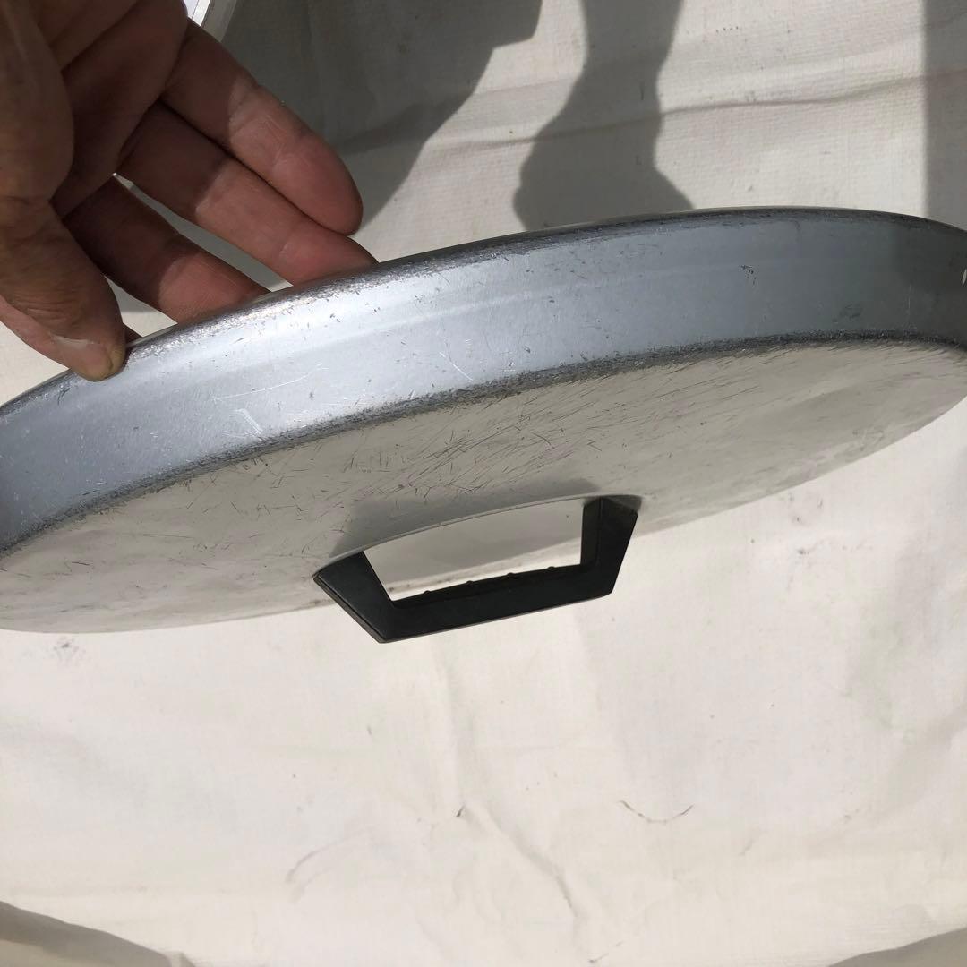 両手鍋アルミ鍋　大鍋　蓋付きキャンプ アウトドア　炊き出しBBQ 厨房計量目盛付