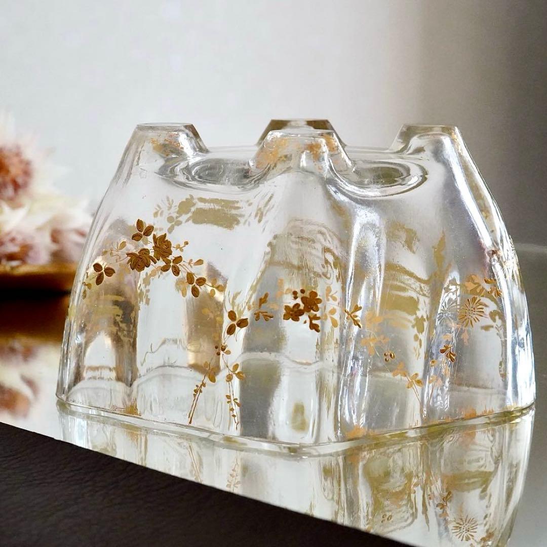 希少★金彩オールドバカラBACCARATルイ15様式★脚付花器ジャルディニエール