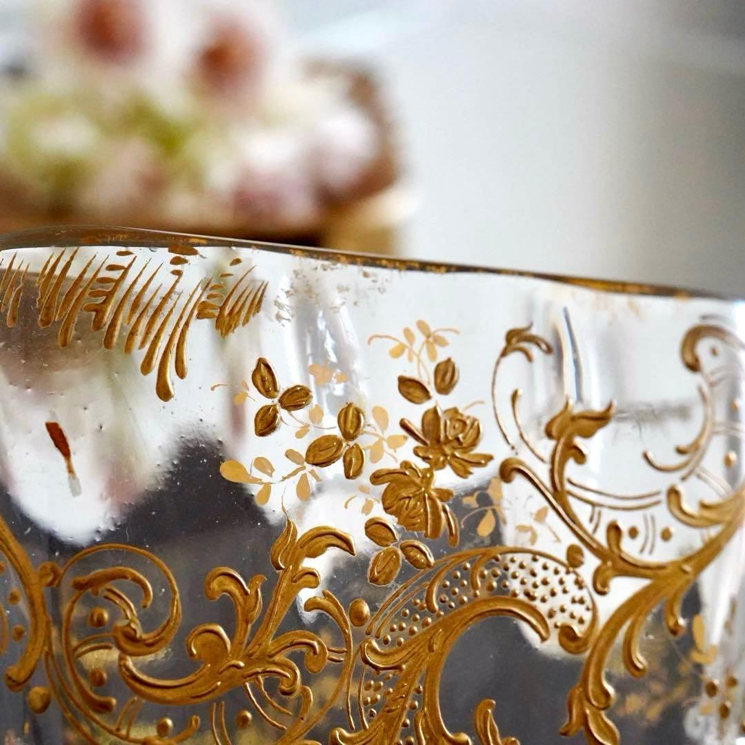 希少★金彩オールドバカラBACCARATルイ15様式★脚付花器ジャルディニエール