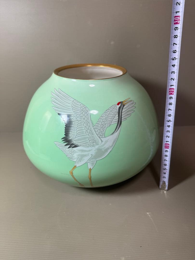 2922 香蘭社　鶴図柄　金彩　花瓶