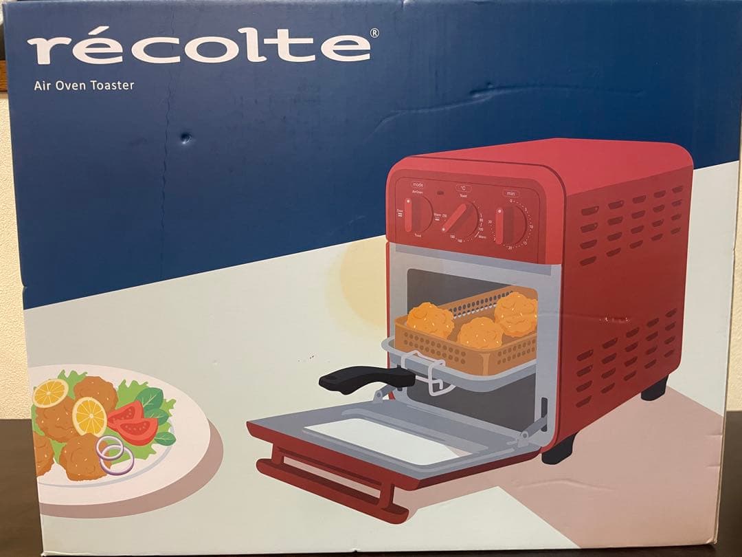 【新品未開封】récolte エアオーブントースター レッド