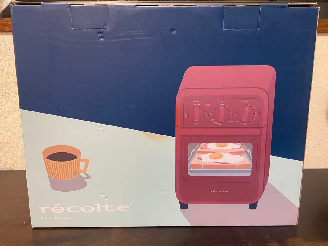 【新品未開封】récolte エアオーブントースター レッド