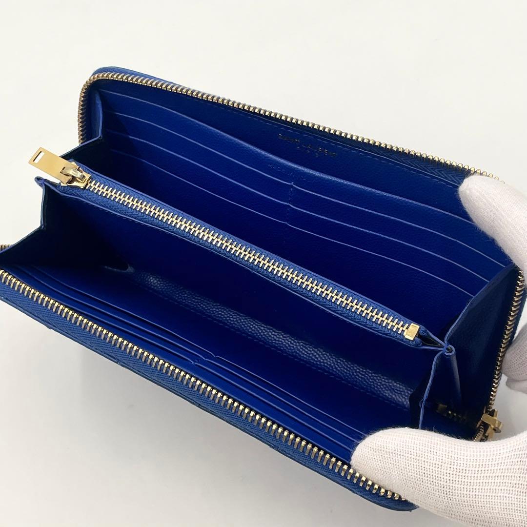 SAINT LAURENT 長財布 ラウンドファスナー カサンドラ ゴールドロゴ