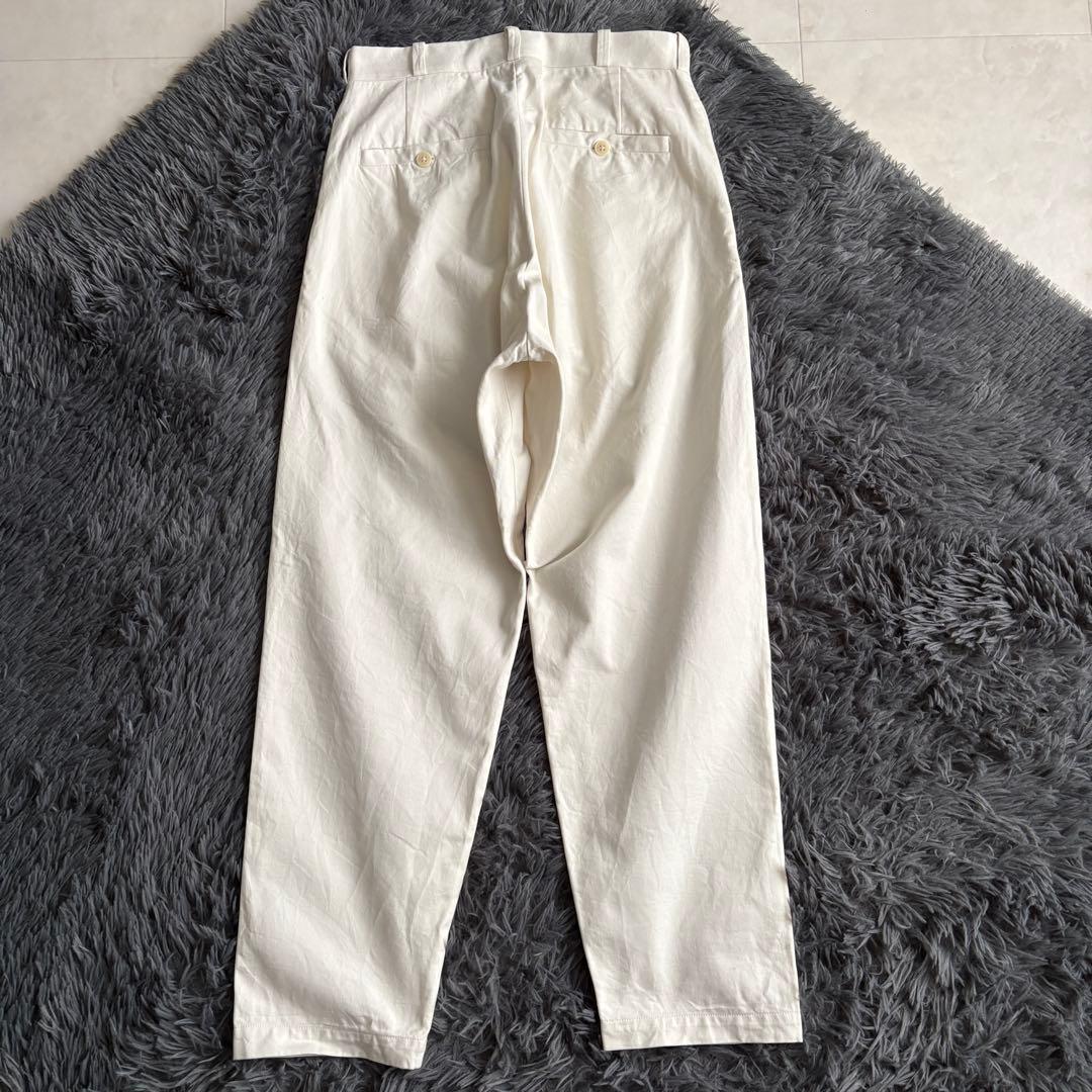 YAECA チノクロス ワイドテーパードパンツ 白29 上質コットン 日本製