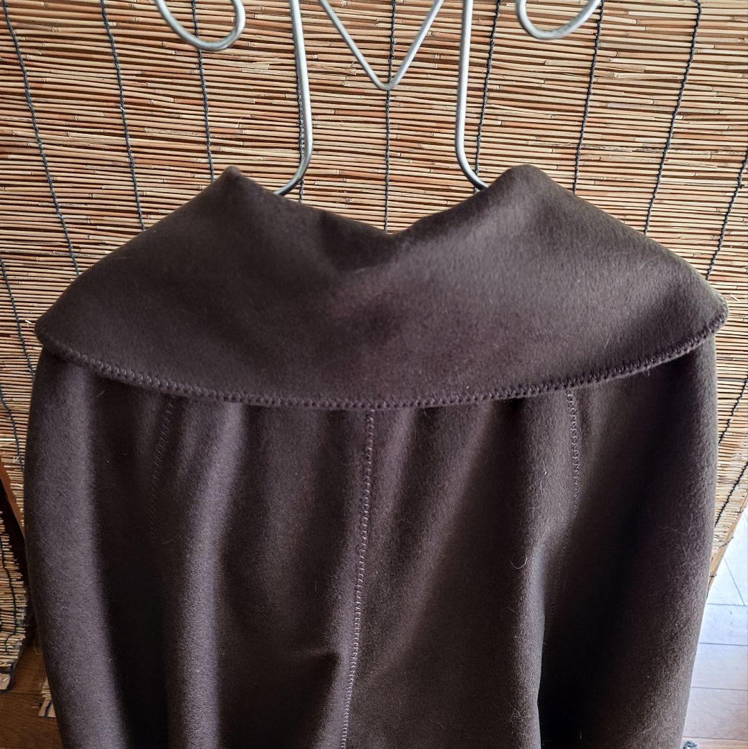 ブルーフォックス 襟付☆ カシミヤ 100%☆ マント ☆ コート ☆ カシミア