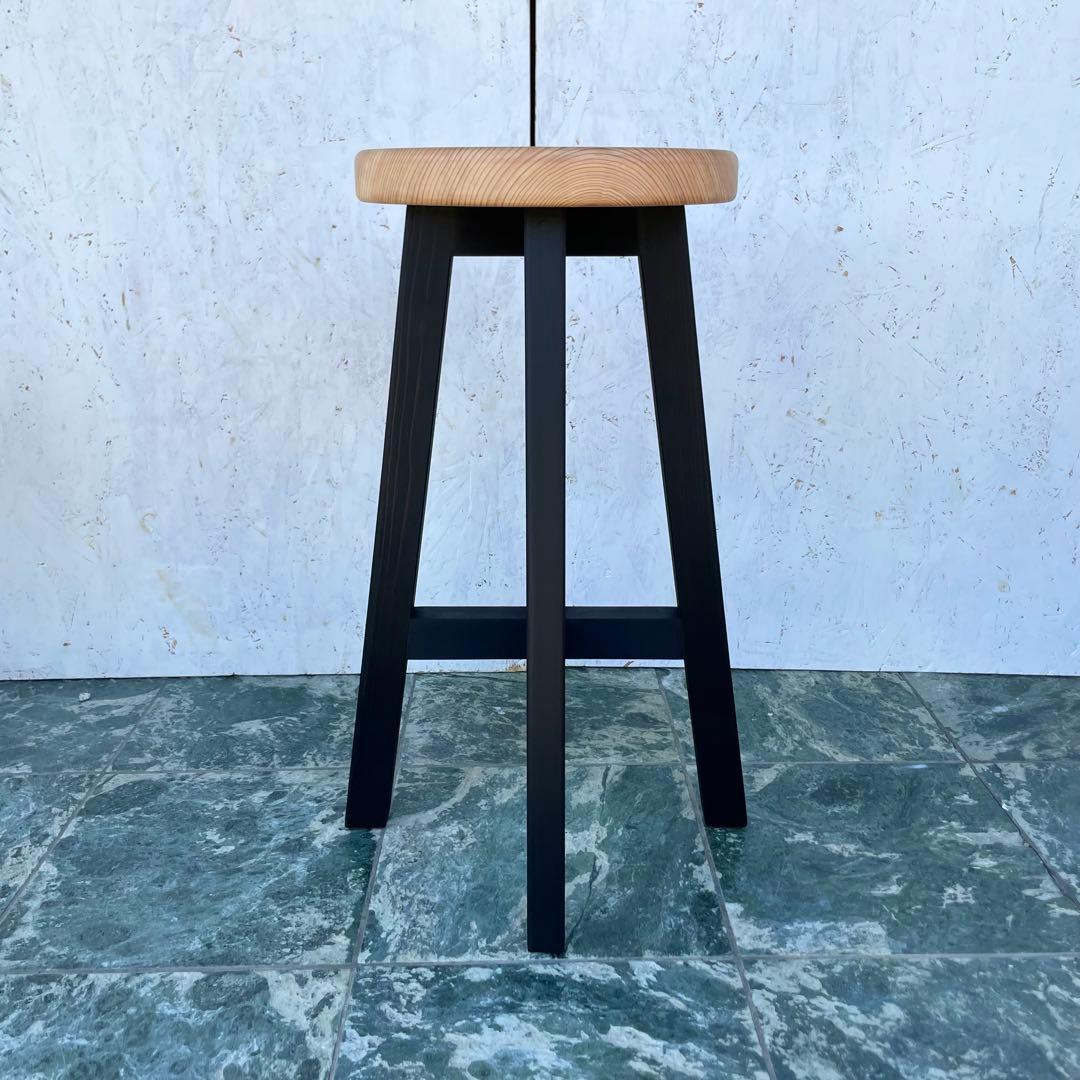 kaou　国産ひのき　丸椅子　木製スツール　ベンチ　2脚