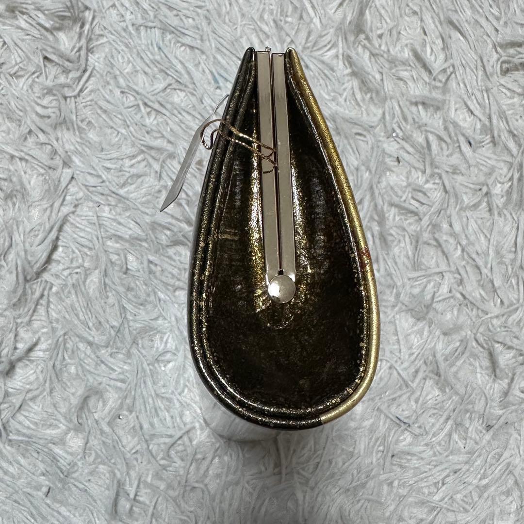 新品未使用　本革エナメル 草履バッグセット 金×深緑 手描き 和装　和服　成人式