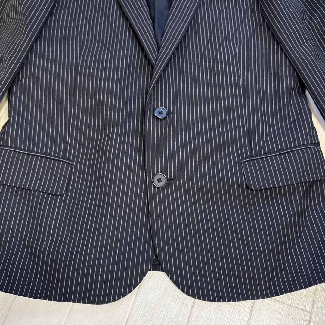 美品 サンローランパリ エディ期 ストライプ テーラードジャケット36 ブラック