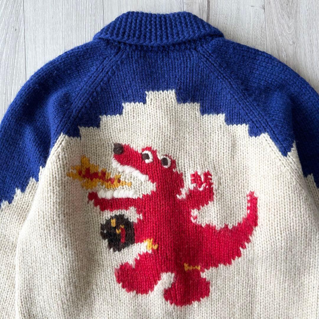 MIKI HOUSE JEANS ミキハウス カウチンニットジャケット L 怪獣