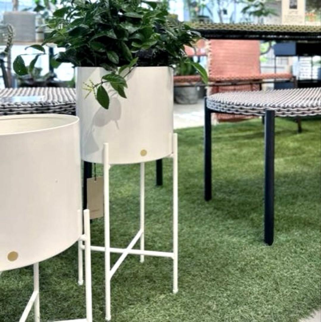 未使用 Hubschヒュプシュ 鉢カバー プランタースタンド 白 φ25 ②