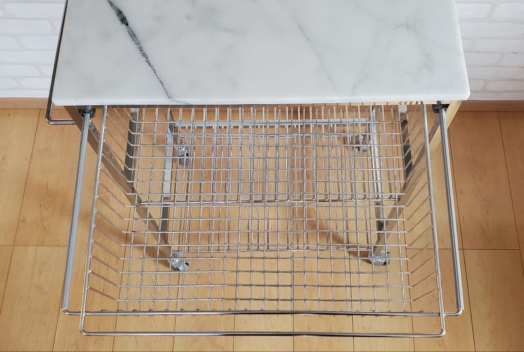 マーブルトップトローリーL 天然大理石 キッチンワゴン