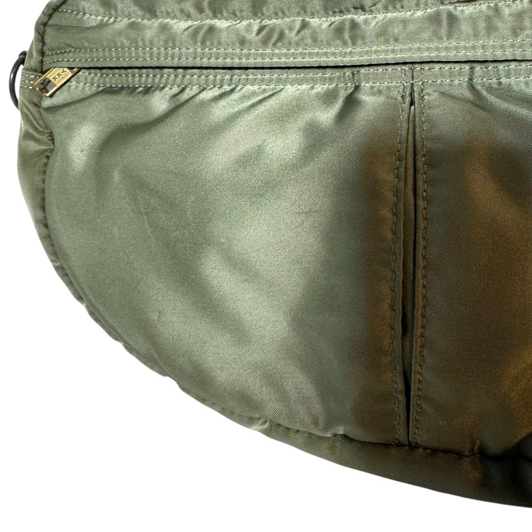 【美品】PORTER タンカー ショルダーバッグ ハーフムーン セージグリーン