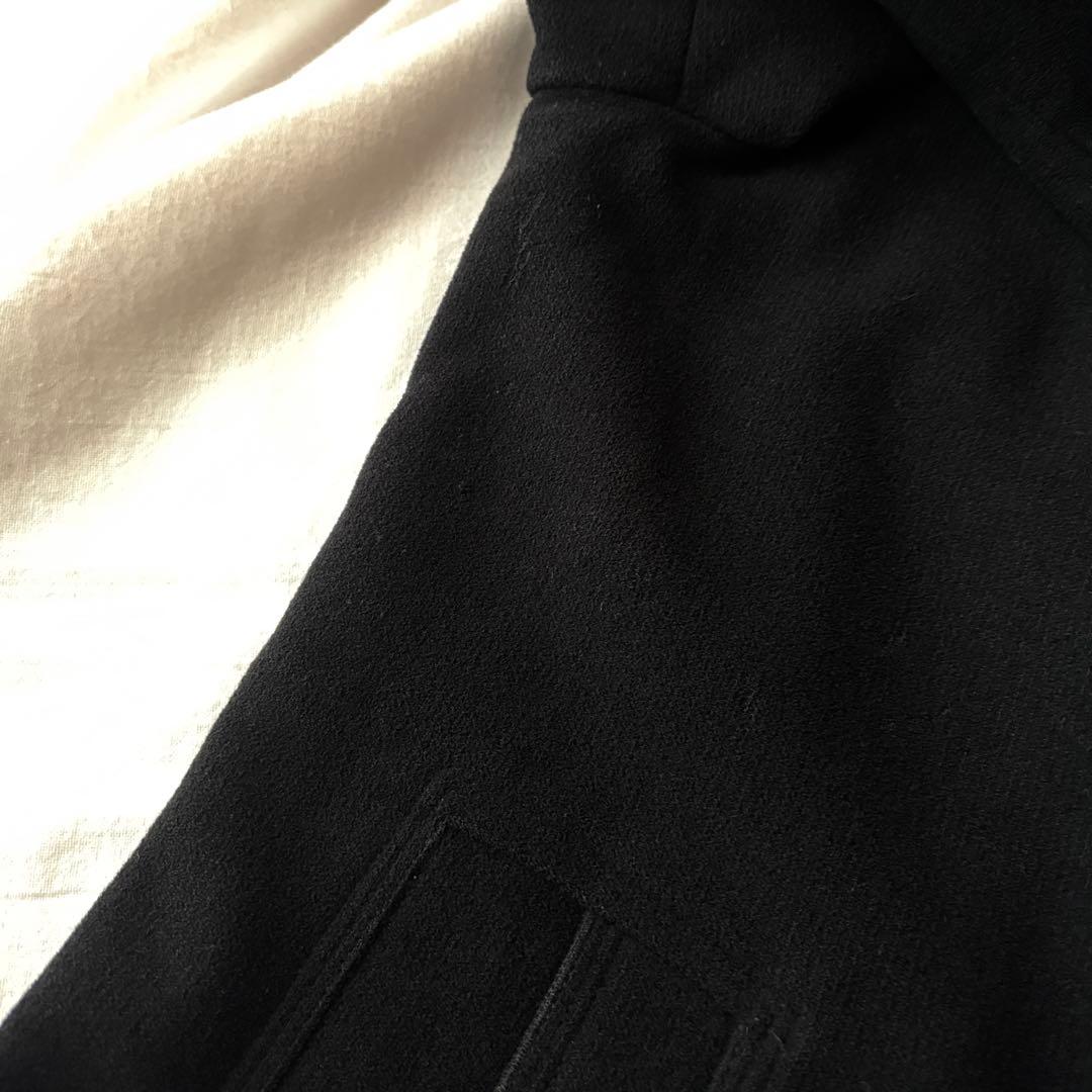 GIORGIO ARMANI 52 マオカラー ハーフコート 丸襟 ブラック