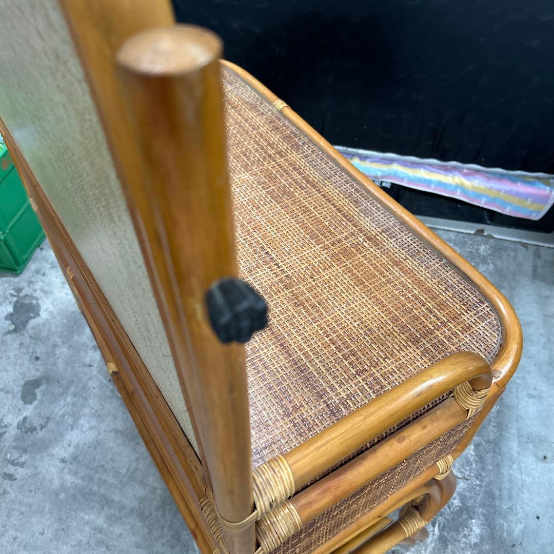 ラタン製ドレッサー・鏡台 アーチ型ミラー