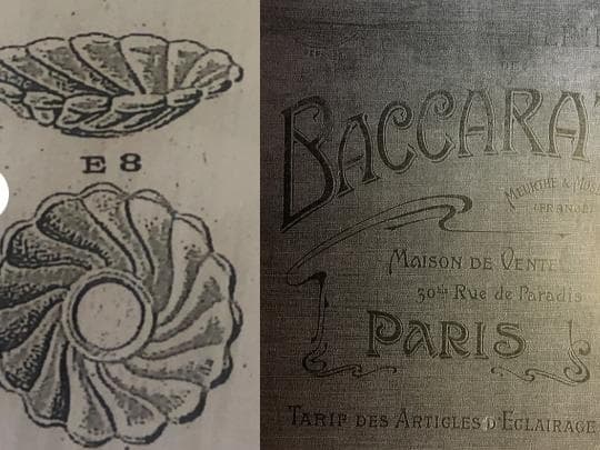 C*フランスアンティーク　オールドバカラ ローズミニシャンデリアシェード/ランプ