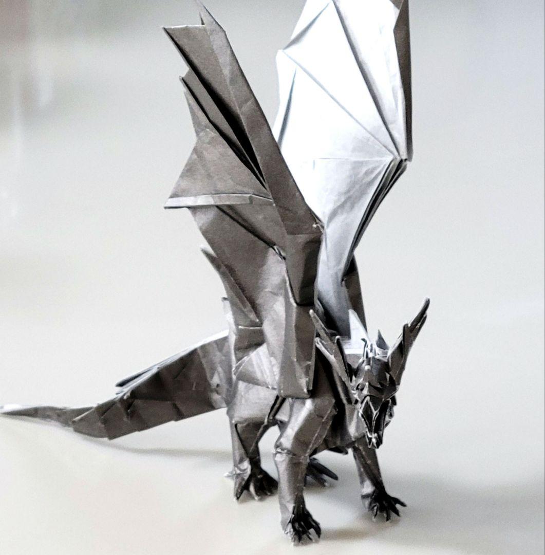 そらたん折り紙作品3点おまとめ( 銀ドラゴン・赤ドラゴン・金フェニックス)