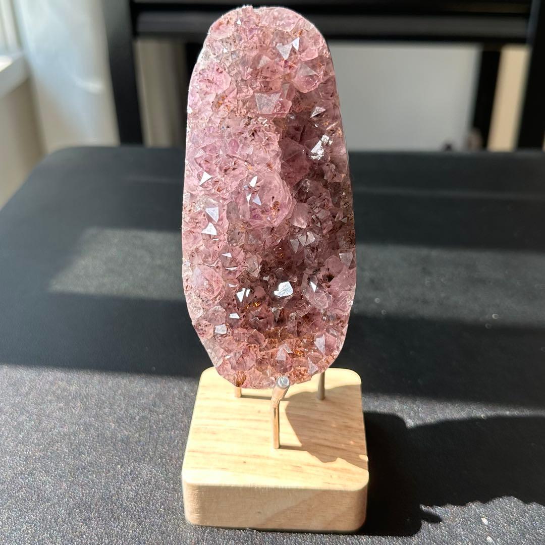 天然石タイチンルチルクォーツ共生アメジストの原石　置物NO.022408