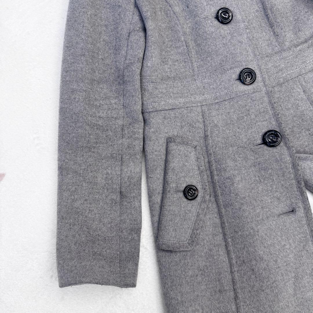希少 40 L ブルーレーベルクレストブリッジ ウール ロング コート グレー