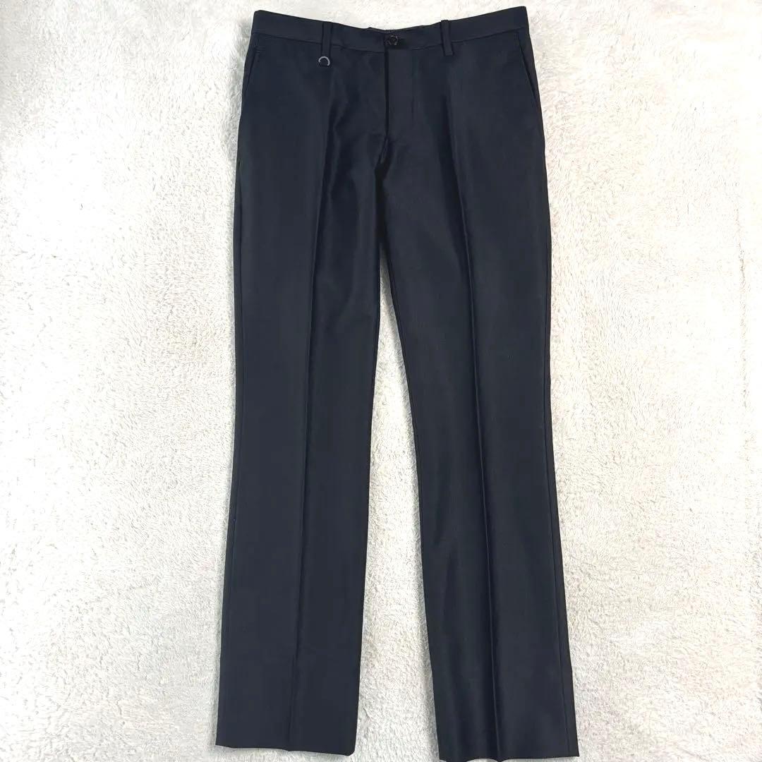 テットオム 黒 ブラック 光沢 タイト スリーピーススーツ