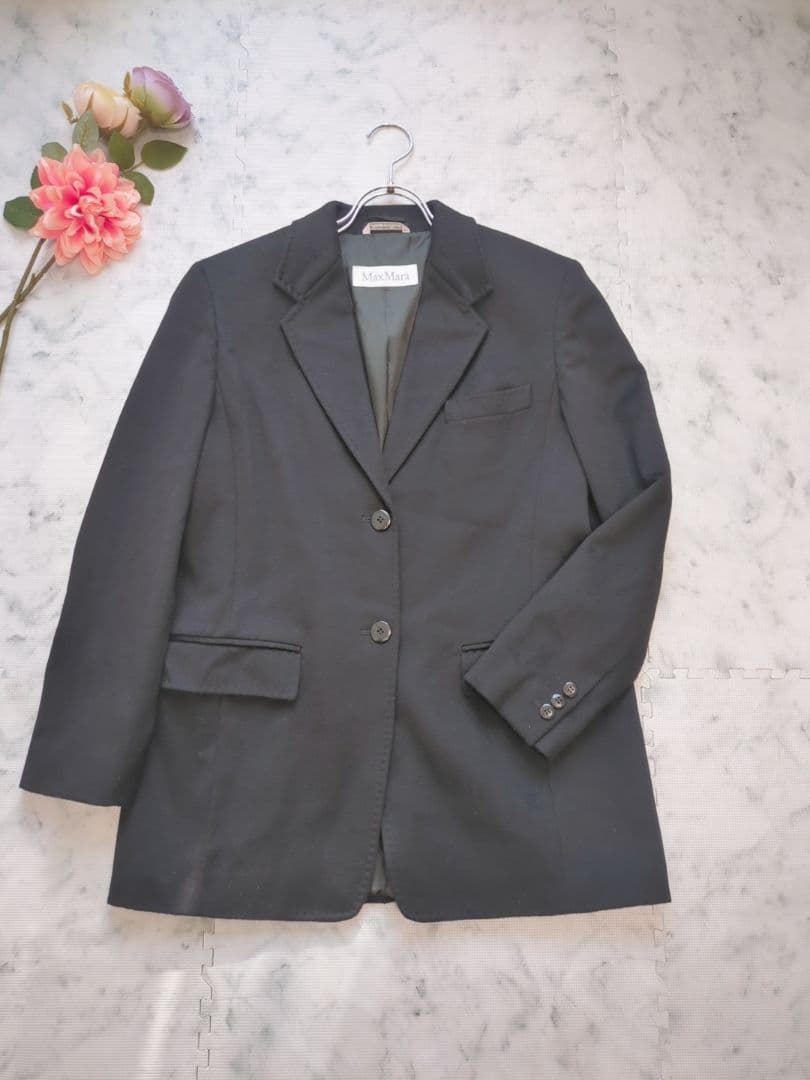 【美品】MaxMara　マックスマーラ　白タグ　ヴァージンウール　ジャケット
