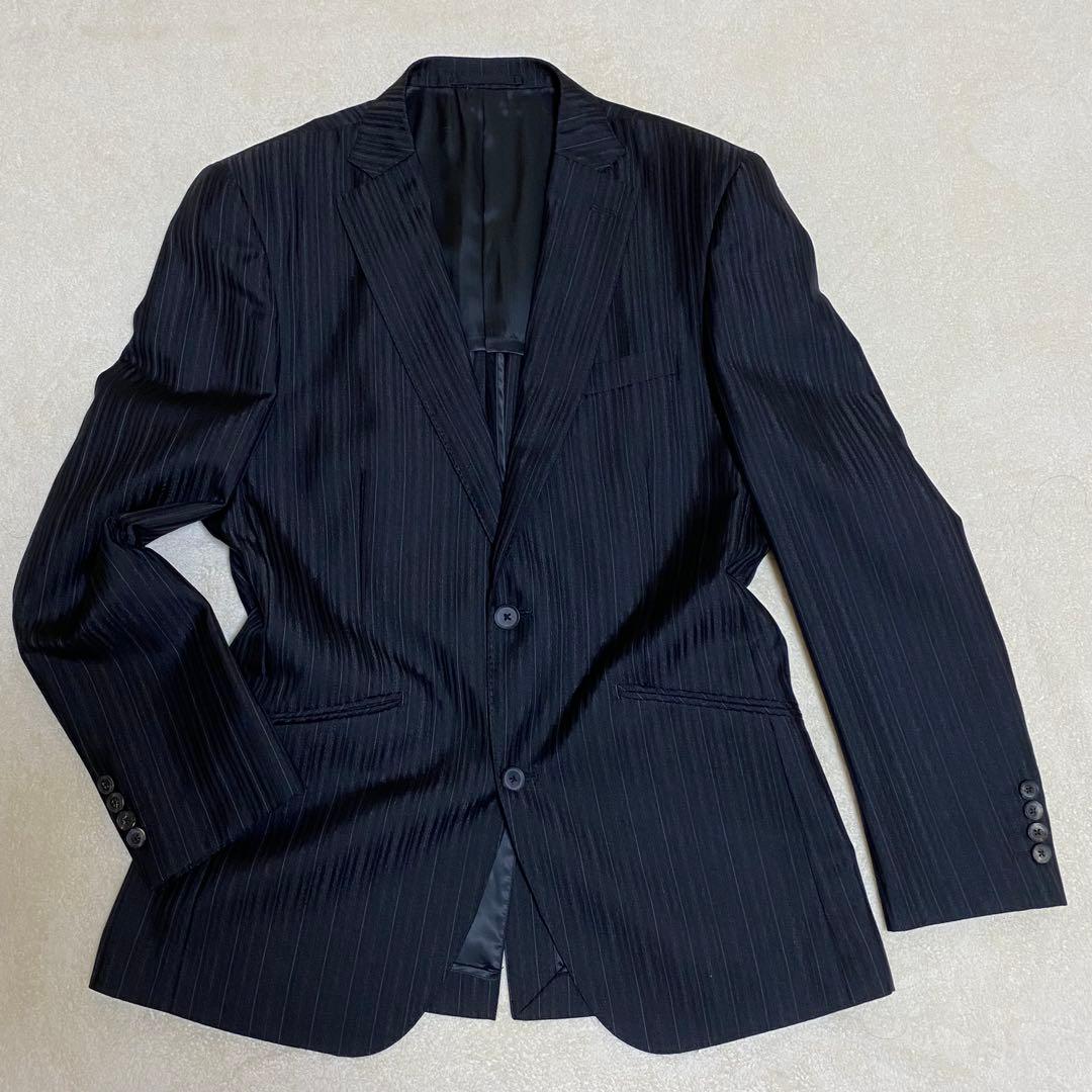 【美品✨】MEN’S TENORAS セットアップ スーツ 3ピース 黒 LL