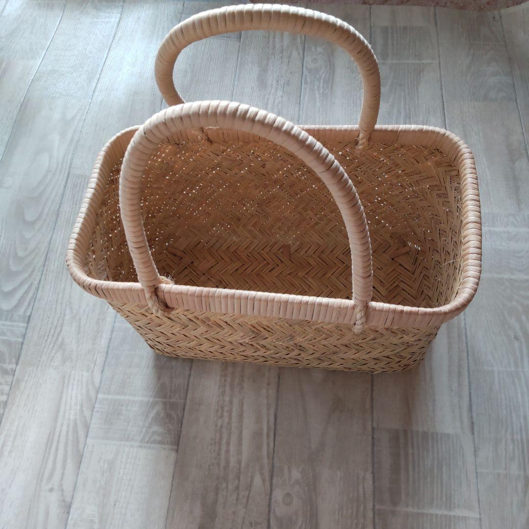 鳥越竹細工　竹かご　買い物かご　市場かご　岩手 すず竹