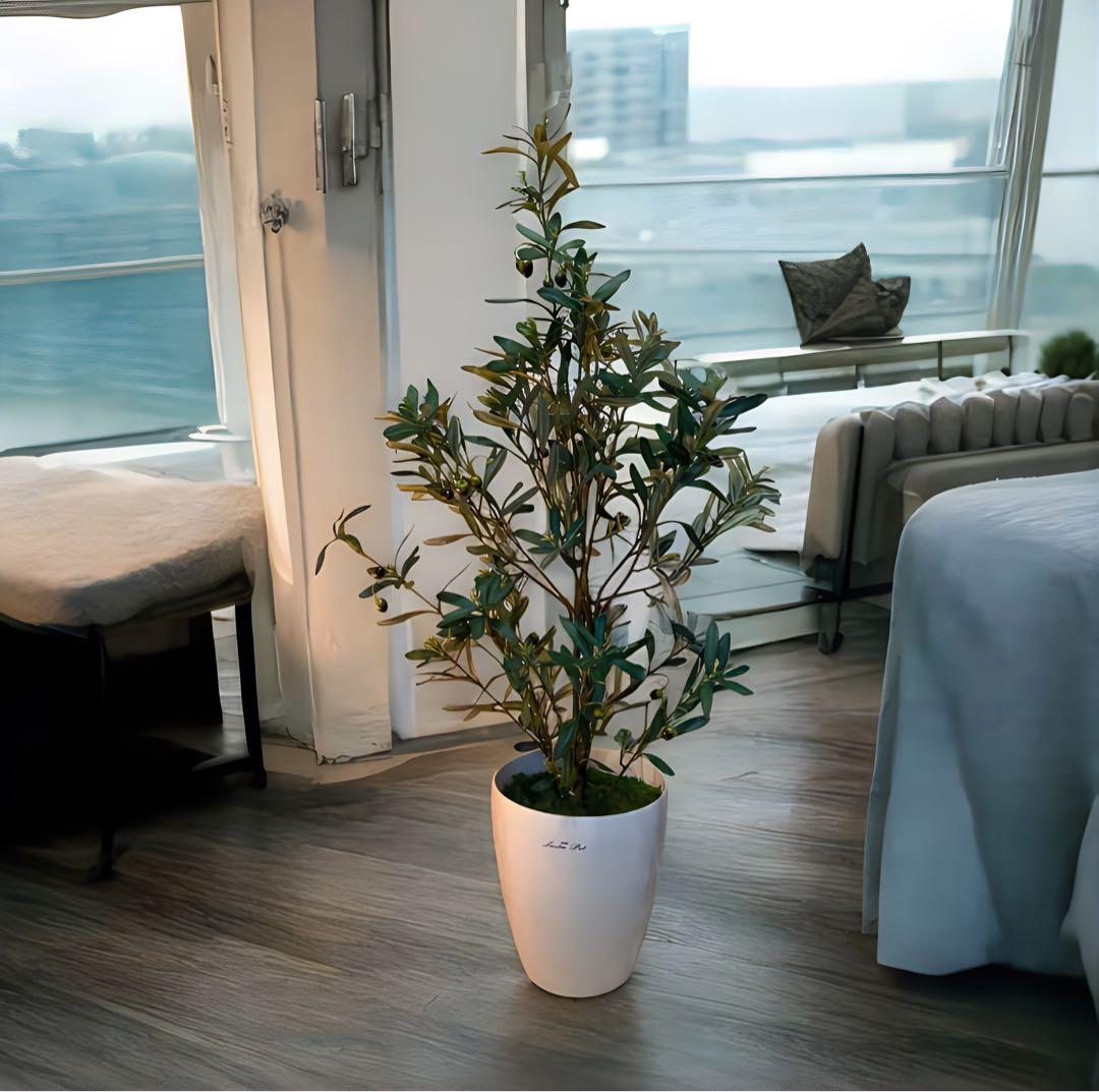 光触媒　人工観葉植物　ウォールグリーン　フェイクグリーン　オリーブ100g