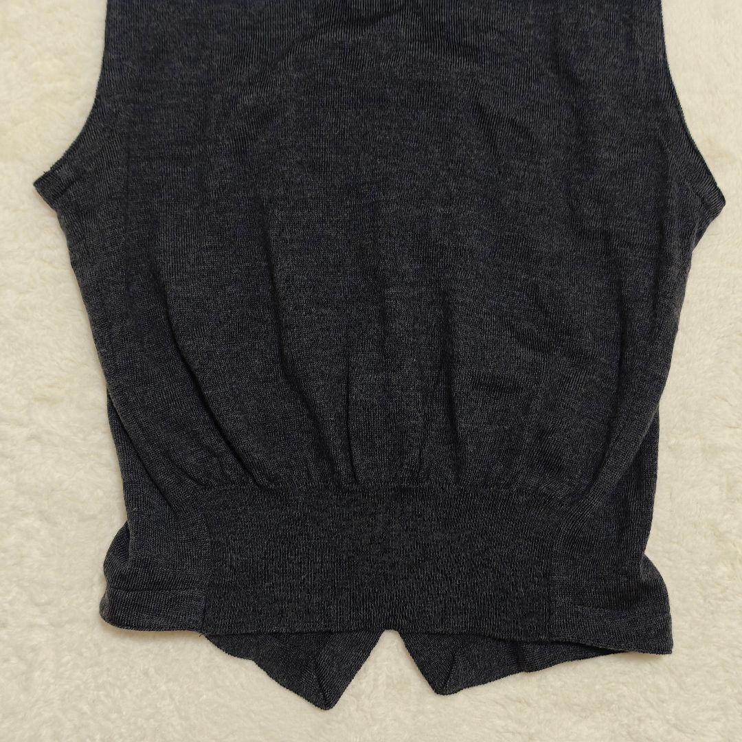 美品✨グランサッソ　ウールニットベスト　チャコールグレー　M相当