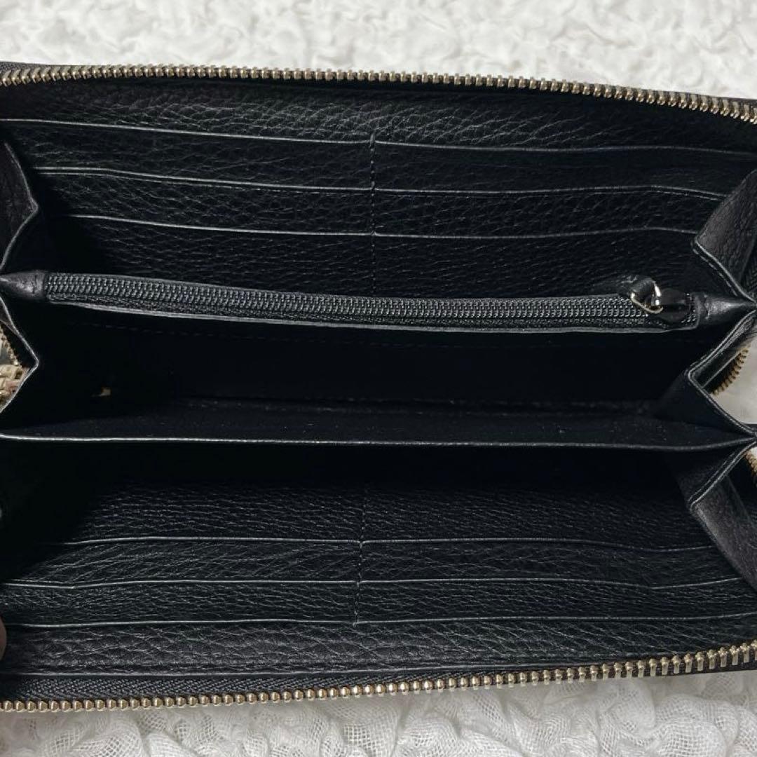 未使用級✨グッチ ソーホー 長財布 ラウンドジップ インターロッキング ブラック