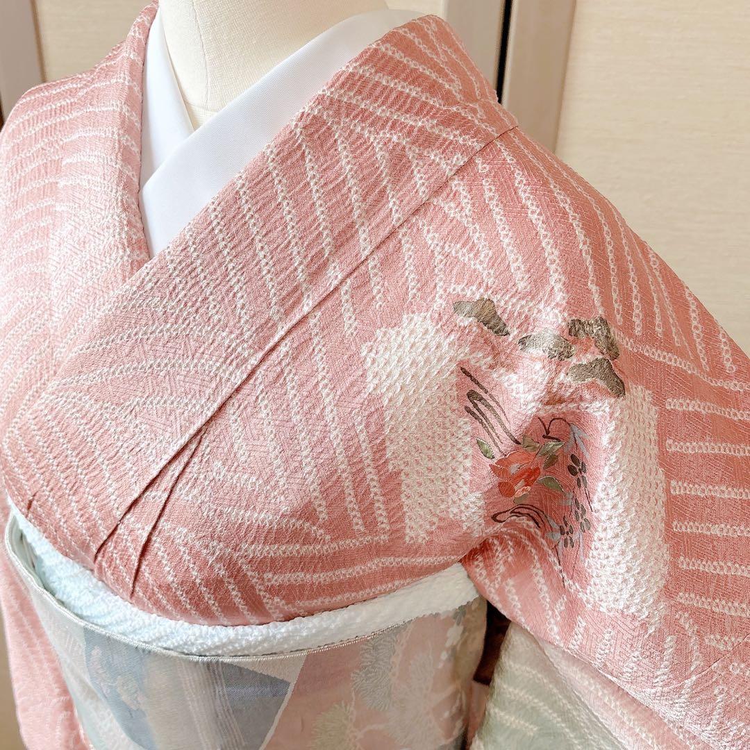 訪問着　フルセット　裄68 絞り　卒業式　入学式　礼装　袋帯 S M