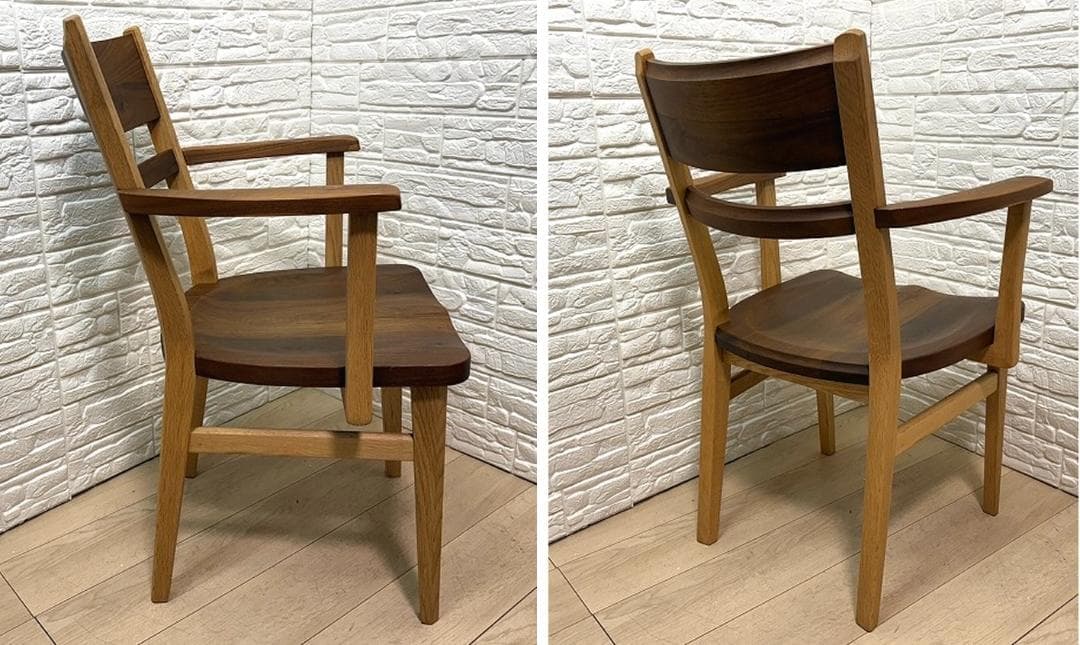 タ*ウ様 イバタインテリア Sign サイン チェア アーム付き オーク×ウォル