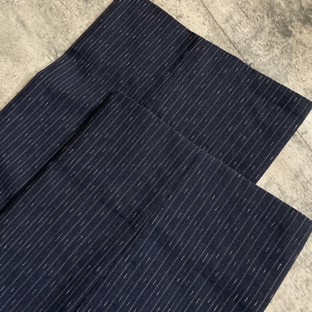 極美品 濃紺 霜降りストライプ セットアップ × OLD GUCCI ネクタイ