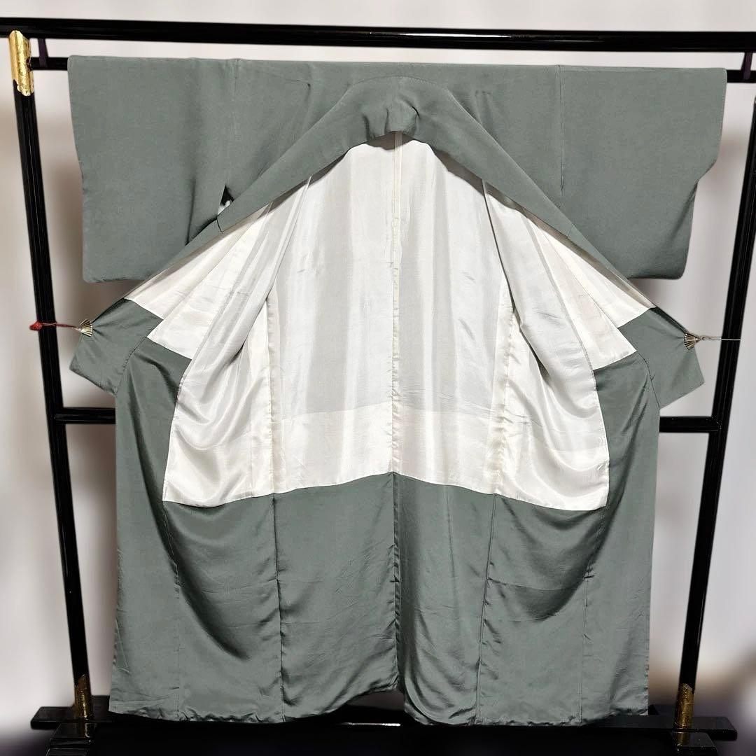 未使用近い　美品　袷　正絹　縮緬　色無地　フルセット　西陣唐織漆箔袋帯