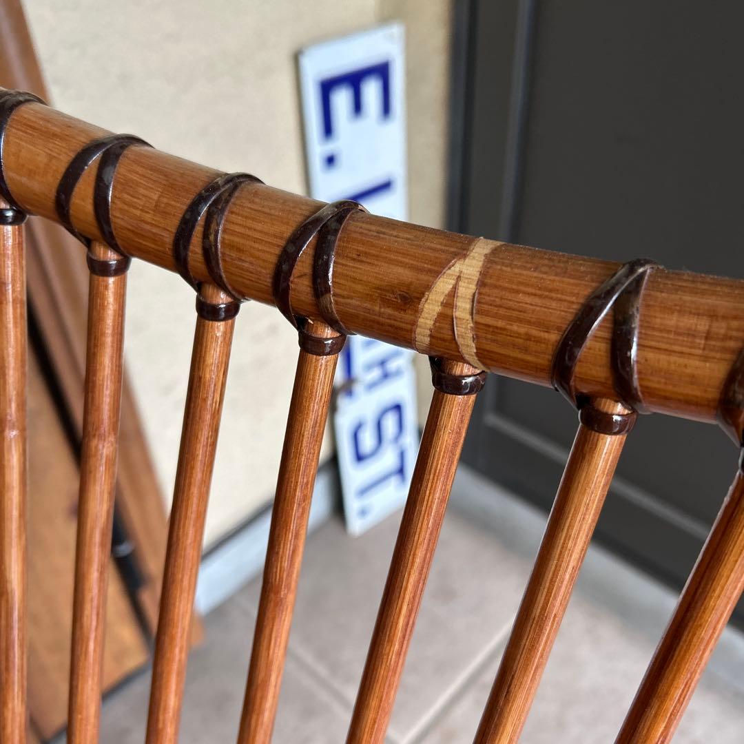 【希少】カザマ Kazama ヴィンテージ ラタン アームレスト付チェア