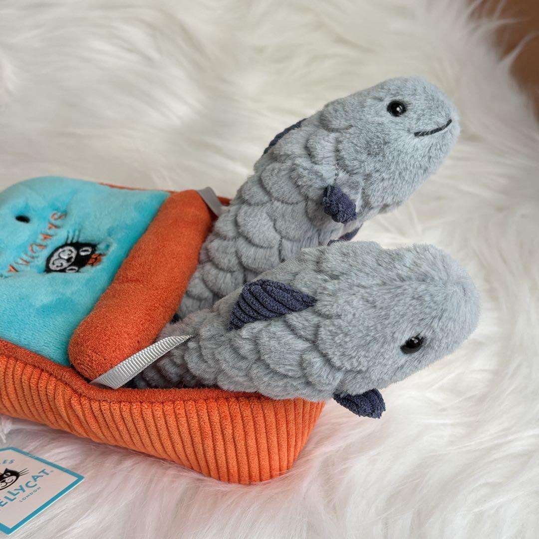 新品　ジェリーキャット　オイルサーディン　缶　ぬいぐるみ　ギフト袋付き