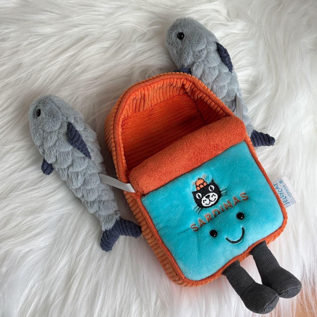 新品　ジェリーキャット　オイルサーディン　缶　ぬいぐるみ　ギフト袋付き