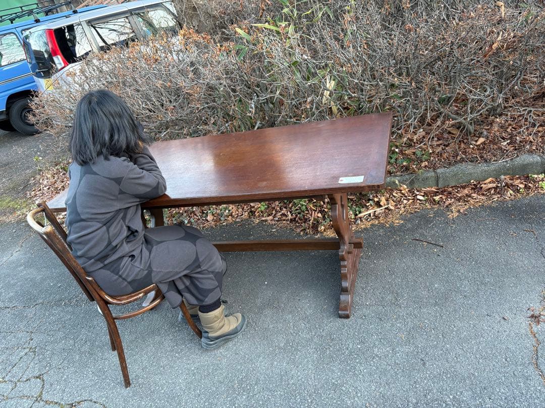 ③ イギリスヴィンテージ 4人掛け　ダイニングテーブル　リフェクトリーテーブル