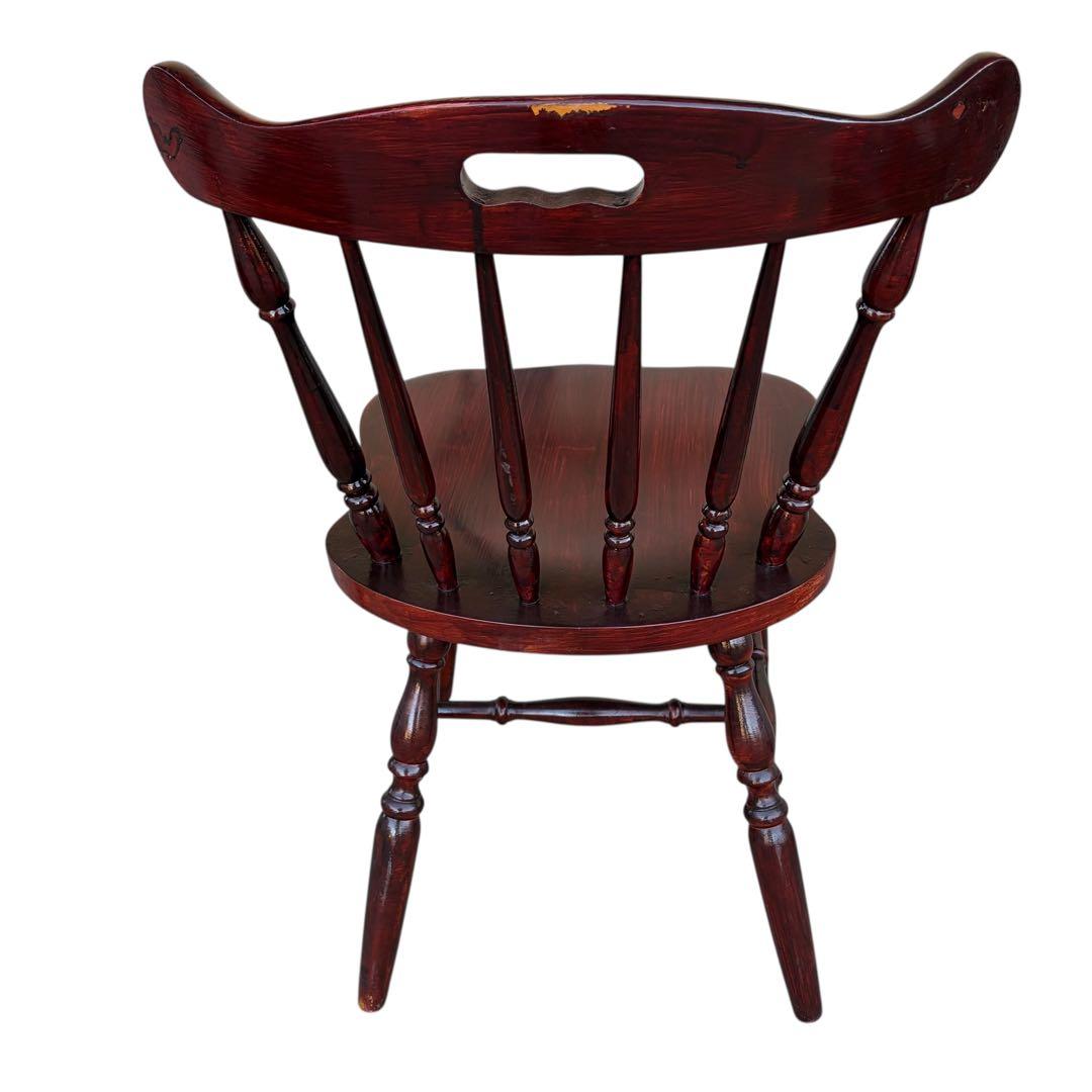 飛騨高山 柏木工 ウィンザーチェア 2脚セット ダイニングチェア ワインレッド②