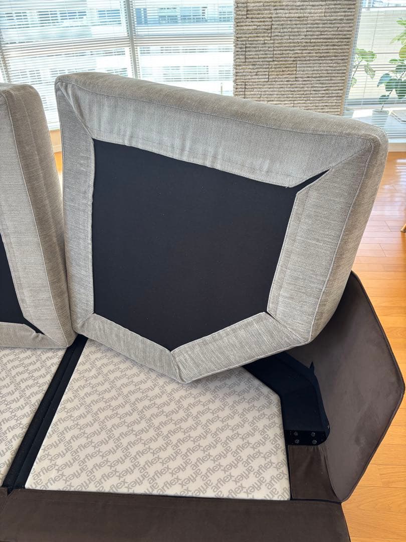 arflex BRERA クッション グレージュ 89×89 2個セット