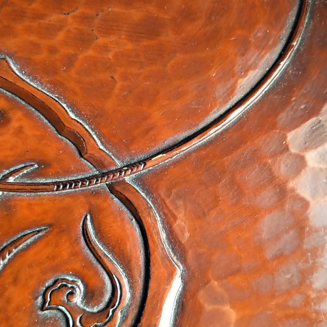 [コメント必見] 鎌倉彫　博古堂　大型　11寸　35㎝　角盆・菓子器・角皿　古鏡