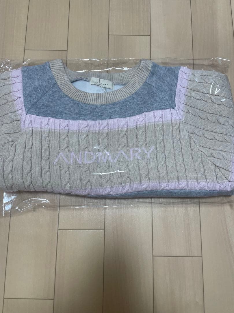 トップス andmary Logo loose sweat gray